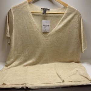 New forever21 large cream v neck blouse